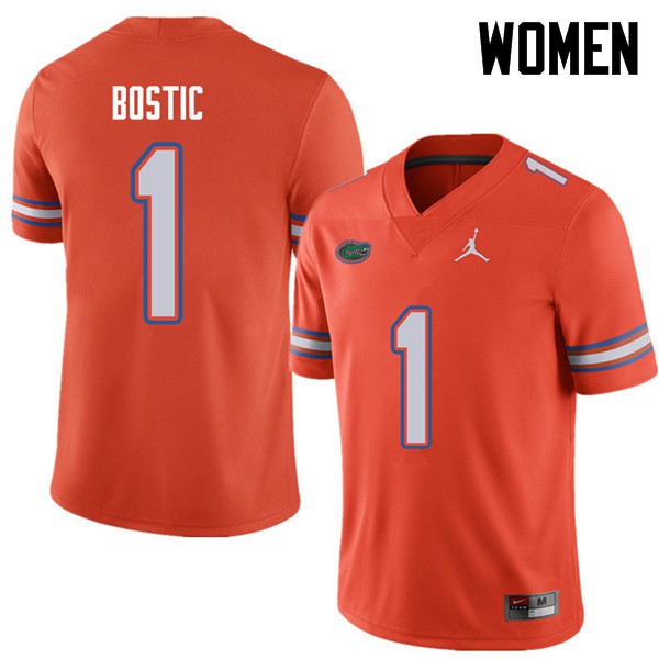 Jordan Brand Women #1 Jonathan Bostic Florida Gators College Football Jerseys Orange